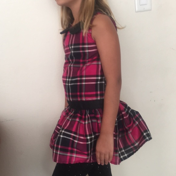 Gymboree girls pink and back plaid dress - Picture 4 of 8